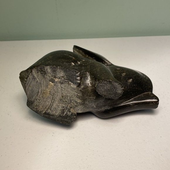 Heavy Carved Soapstone Rabbit Sculpture - Picture 6 of 12